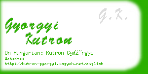 gyorgyi kutron business card